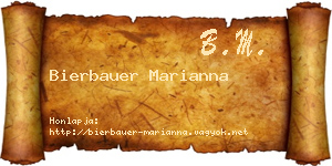Bierbauer Marianna névjegykártya